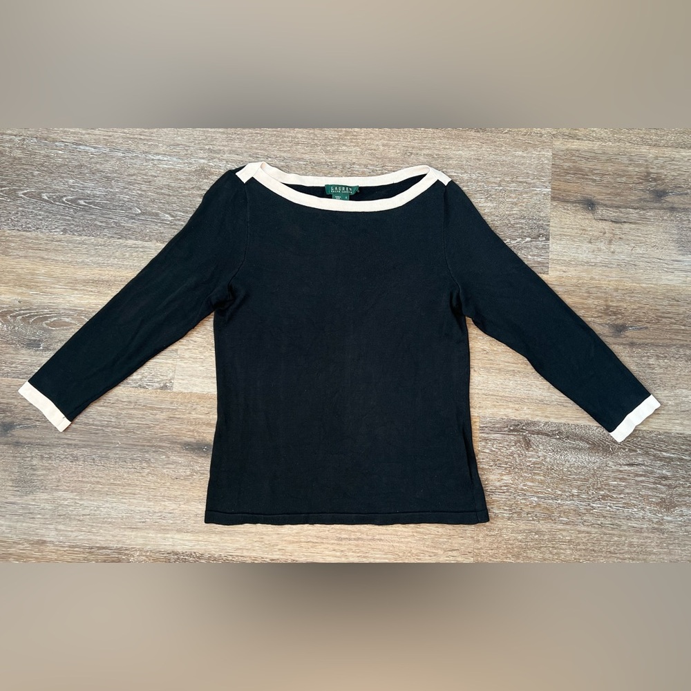 Lauren Ralph Lauren Women's Boat Neck Top with 78% Silk